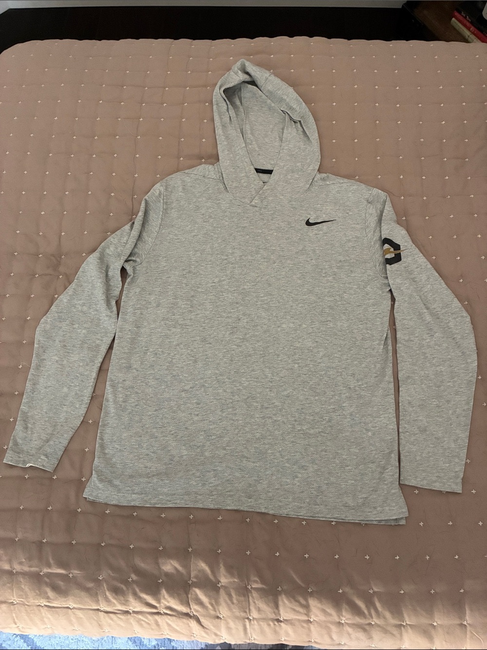 Nike Light Gray Men's Pullover Hoodie with Swoosh